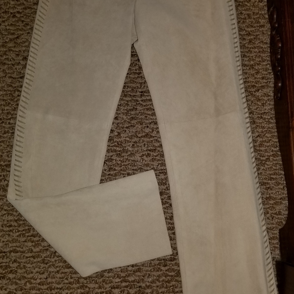 Moda International genuine suede whipstitch pants  Never worn NWOT